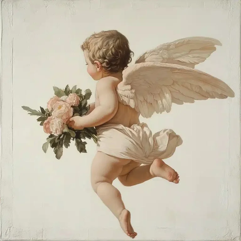 Renaissance Cherub with Flowers