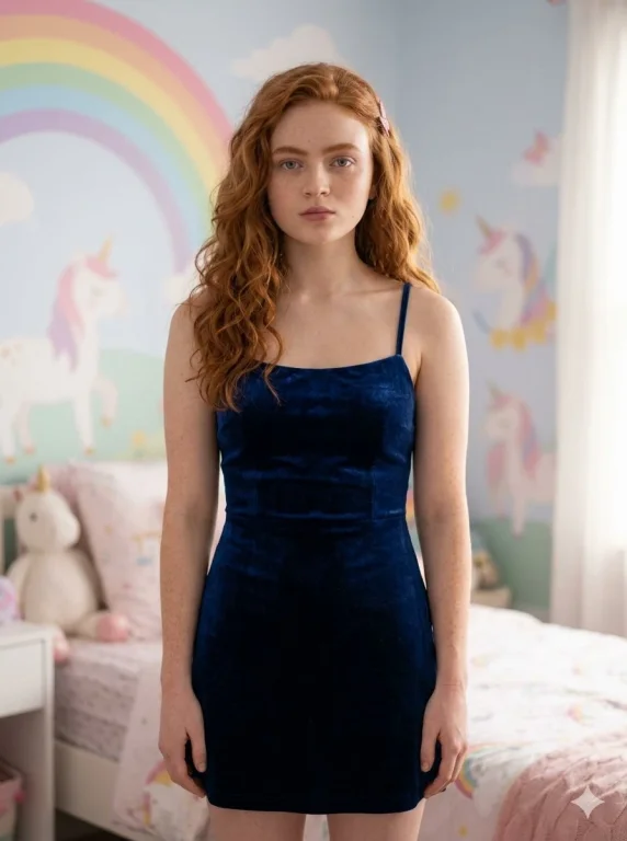 Serene Portrait of a Redhead in a Pastel Fantasy Room
