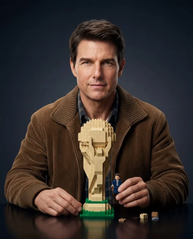 Cinematic Portrait with LEGO World Cup Trophy and Miniature Self