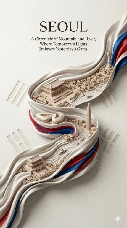 Urban Elegance Woven into Silk: A Ribbon-Shaped Cityscape