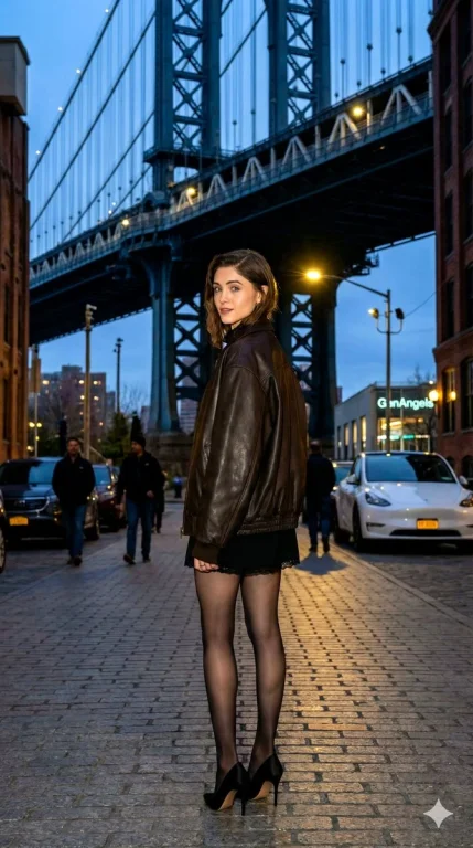 Twilight Elegance Beneath Manhattan Bridge’s Steel Majesty