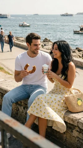 Moda Seaside Candid: Young Couple’s Quiet Moment by the Shore — Nano Banana 2 AI Prompt: { "generation_request": { "meta_data": { "tool": "NanoBa...