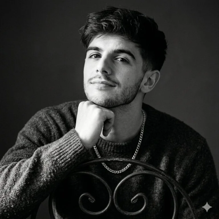Cheeky Gaze in Cinematic Black and White