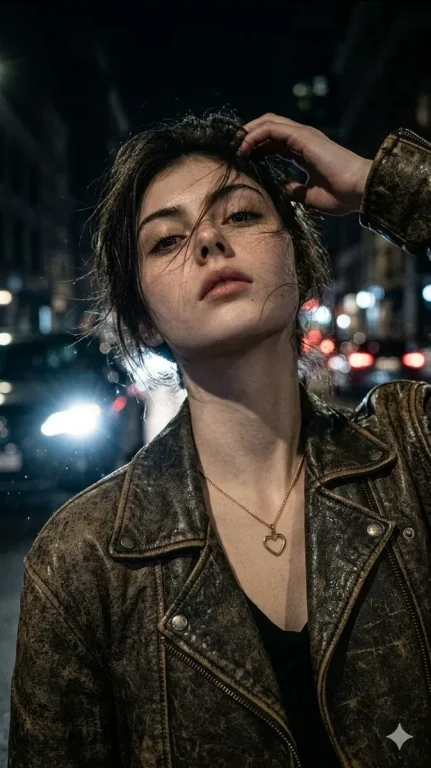 Cinematic Night Portrait with Dynamic Light and Raw Emotion