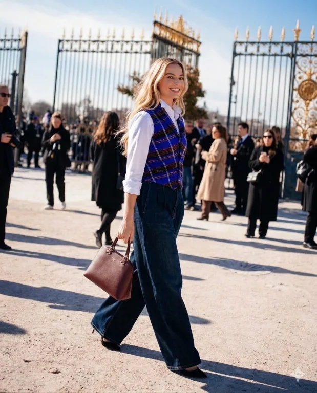 Margot Robbie Commands Parisian Chic in a Vibrant Street Style Moment