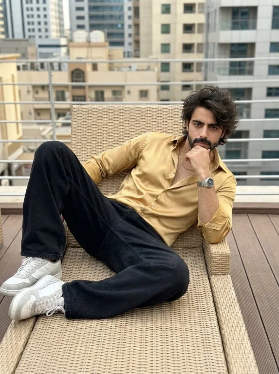 Golden Hour Reflection: Youthful Style Meets Urban Calm
