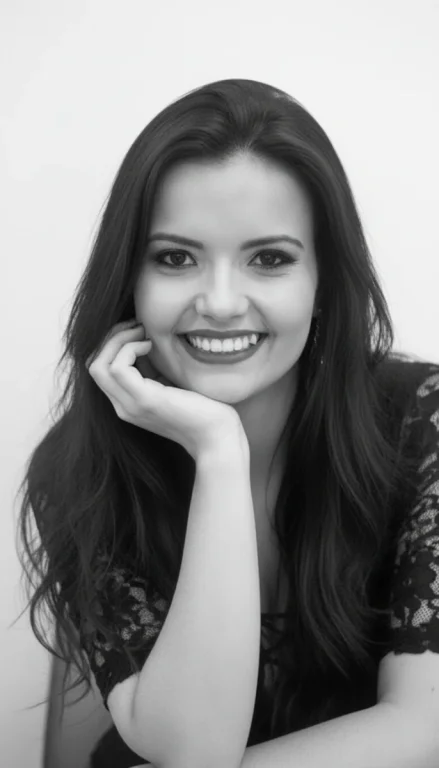 A High-Impact Black And White Studio Portrait, Capturing A Female