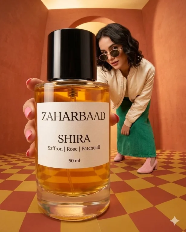 Surreal Elegance: Nano Banana 2 Perfume in Warm Amber Glow
