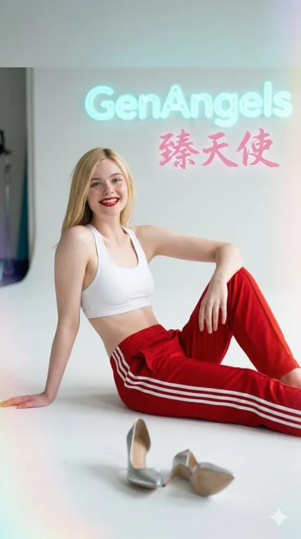 Radiant Elegance: A Modern Muse in Crisp Sporty Chic