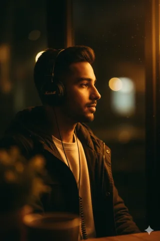 Create A Realistic Moody, Cinematic, And Candid Portrait Of A Man — Nano Banana Pro AI Prompt: Create a realistic moody, cinematic, and candid portrait of a man(from uploaded...