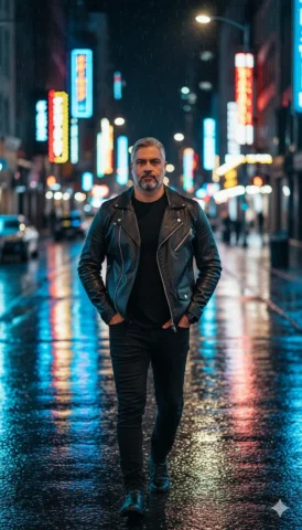 A Man (Use The Provided Image For Accurate Facial Features) Walki — Nano Banana Pro AI Prompt: A man (use the provided image for accurate facial features) walking down a city...