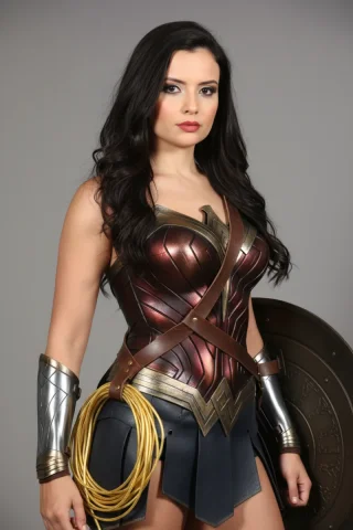 A Professional, Medium-Length Studio Portrait Capturing A Female — Nano Banana Pro AI Prompt: A professional, medium-length studio portrait capturing a female figure as a pow...