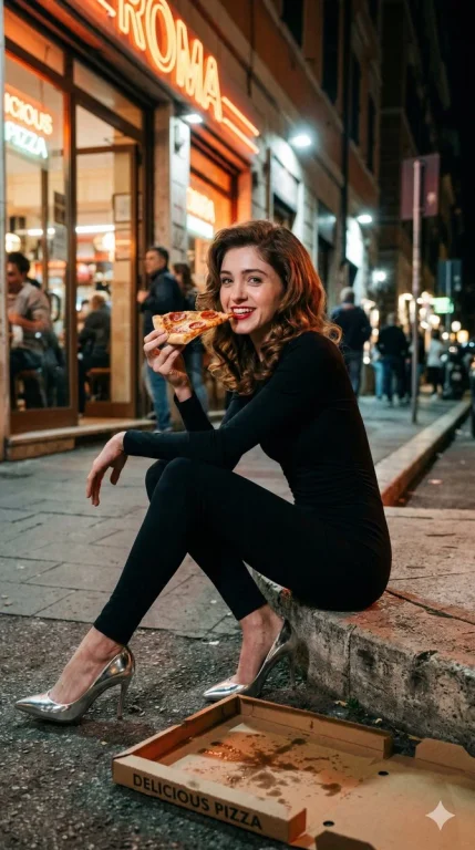 Neon Glow and Pepperoni Joy: Vintage Night at Retro Italia