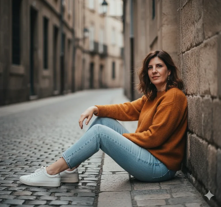 “Look Urbano Casual Sentado” Prompt Principal (Positivos): Mu