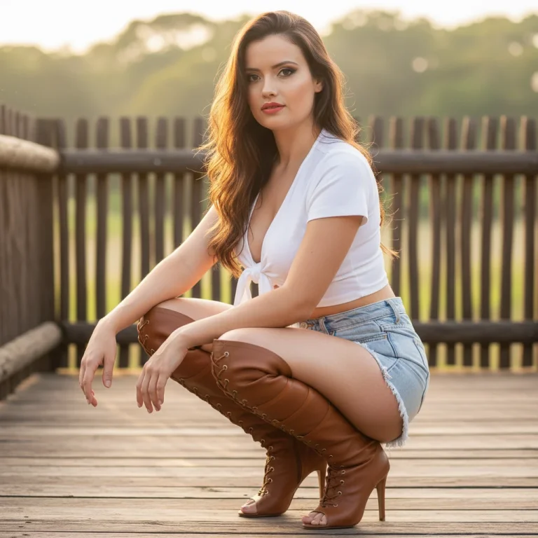 A Vibrant, Sunny, Full-Length Portrait Captured Outdoors In A Rus