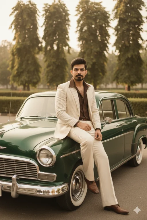 Create A Vintage 1970S Bollywood-Inspired Photograph Of A Stylish