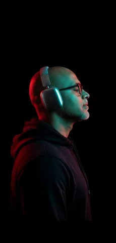 Side Profile Portrait Of The Person From The Input Photo, Facing — Nano Banana Pro AI Prompt: Side profile portrait of the person from the input photo, facing right, eyes clo...
