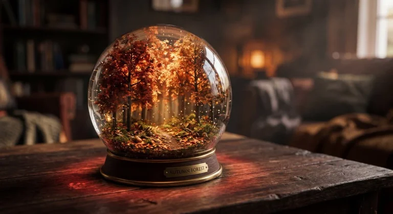 Enchanted Forest Miniature Encased in Glass Sphere