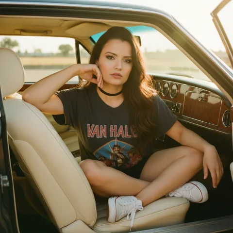 A Lifestyle Photograph With A Vintage, Sun-Drenched Aesthetic Cap — Nano Banana Pro AI Prompt: A lifestyle photograph with a vintage, sun-drenched aesthetic captures a female...