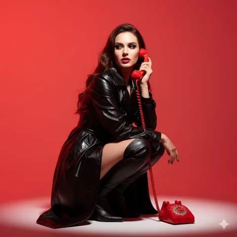 Uma Jovem Glamourosa, Com Longos Cabelos Castanhos Ondulados, Bat — Nano Banana Pro AI Prompt: Uma jovem glamourosa, com longos cabelos castanhos ondulados, batom vermelho mar...