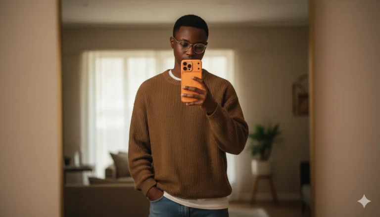 Ultra-Realistic Mirror Selfie Of A Me (Uploaded Pic)With Glasses.
