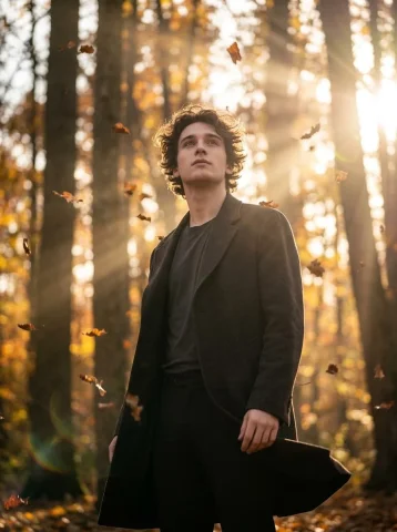 Golden Autumn Contemplation in Cinematic Detail — Nano Banana 2 AI Prompt: Create a highly cinematic Hollywood-style photo of a person using the face from...