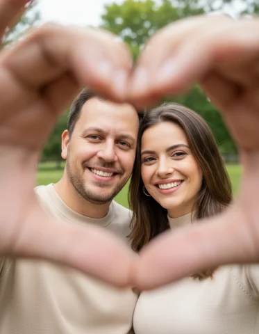 A Warm And Joyful Close-Up Portrait, Capturing A Couple In A Mome — Nano Banana Pro AI Prompt: A warm and joyful close-up portrait, capturing a couple in a moment of affection...