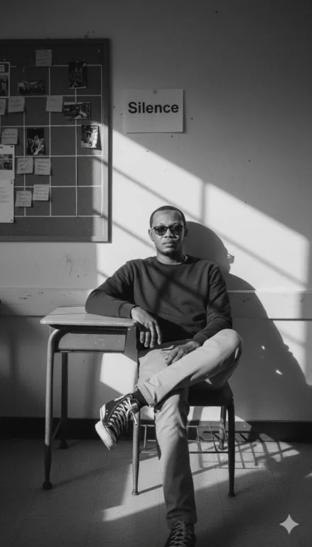 Edit This Image Of A Young Man Into A High-Contrast Black And Whi