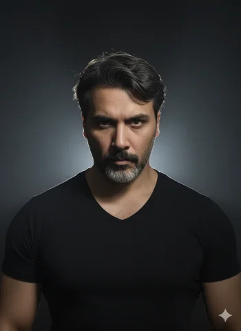 Professional Studio Portrait Of A Person, Confident And Determine — Nano Banana Pro AI Prompt: professional studio portrait of a person, confident and determined expression, h...