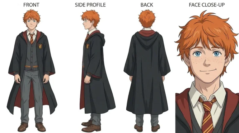 Nano Banana: Ghibli-Inspired Character Turnaround