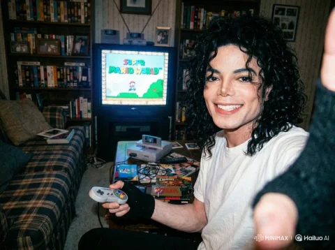 Michael Jackson's Retro Selfie Moment — Nano Banana 2 AI Prompt: { "prompt_structure": { "subject": { "identity": "Michae...