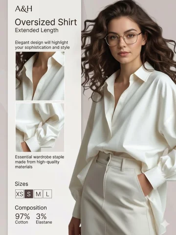 Chic Minimalism: Fashion Infographic for A&H — Nano Banana 2 AI Prompt: A professional fashion e-commerce infographic for the brand "A&H". The layout is...