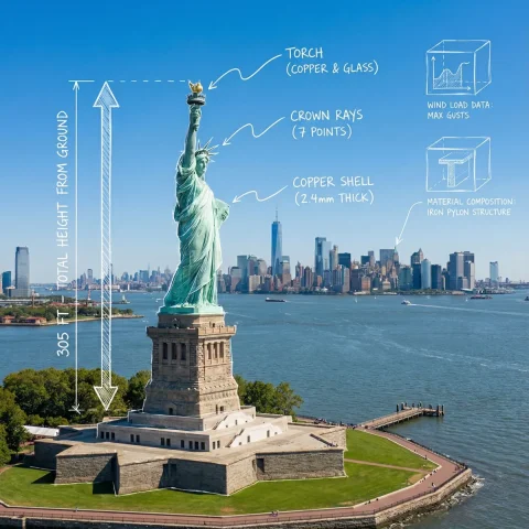 A Photorealistic Wide-Angle Landscape Shot Of The Statue Of Liber — Nano Banana Pro AI Prompt: A photorealistic wide-angle landscape shot of the Statue of Liberty with the New...