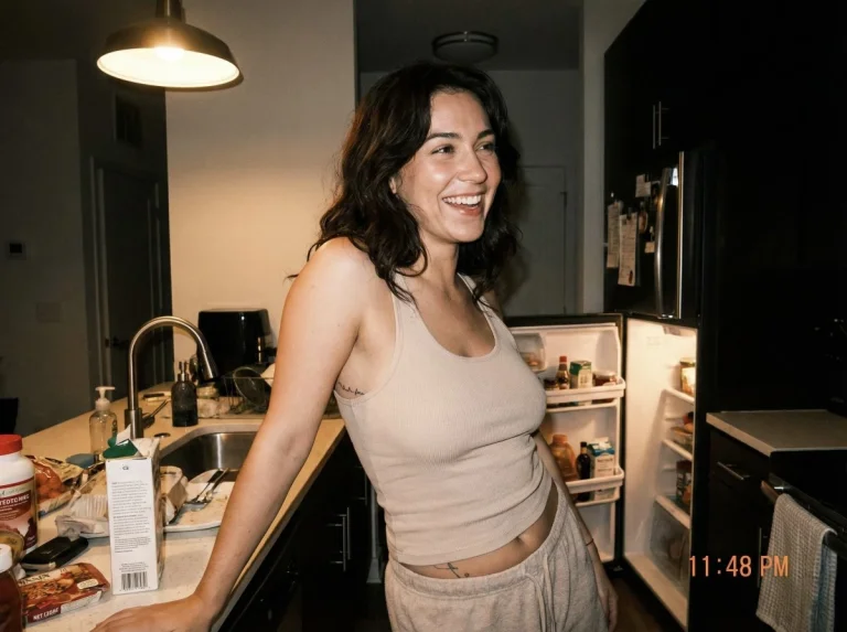 Candid Charm in Kitchen Light