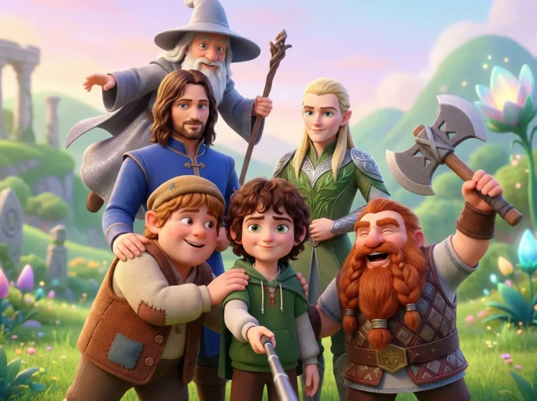 A Vibrant Pixar-Style 3D Animated Scene Depicting A Joyful Group
