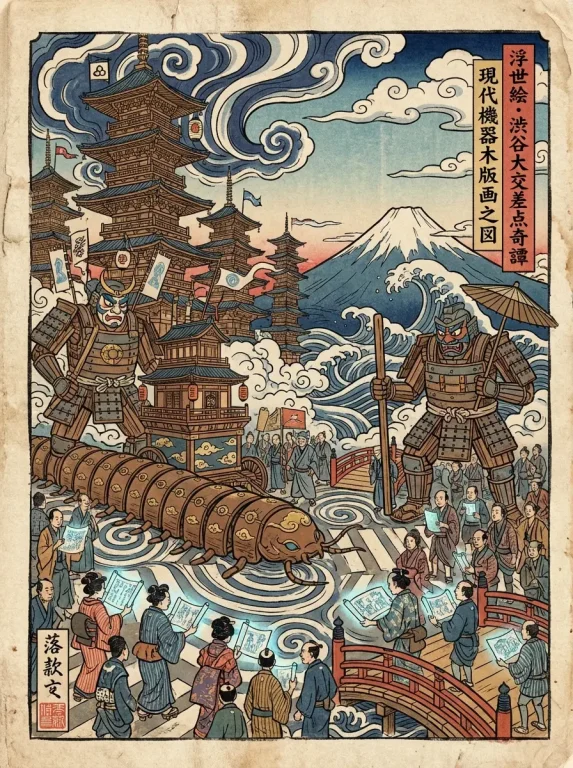 A Japanese Edo-Period Ukiyo-E Woodblock Print (浮世絵 木版?