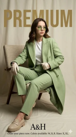 Elegance Redefined: Premium Fashion Unveiled — Nano Banana 2 AI Prompt: High-end minimalist fashion advertisement poster, editorial magazine style, vert...