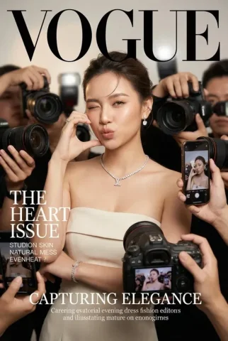 Create A Realistic Vogue Magazine Cover–Style Fashion Portrait — Nano Banana Pro AI Prompt: Create a realistic Vogue magazine cover–style fashion portrait using the uploade...