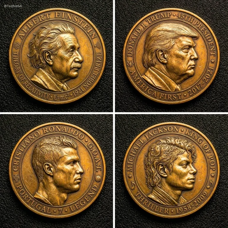 A Detailed Metallic Coin Featuring Character’s Face Embossed In