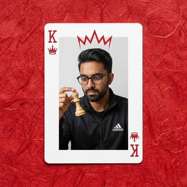 A High-Resolution, Top-Down Flat-Lay Photograph Of A King Playing