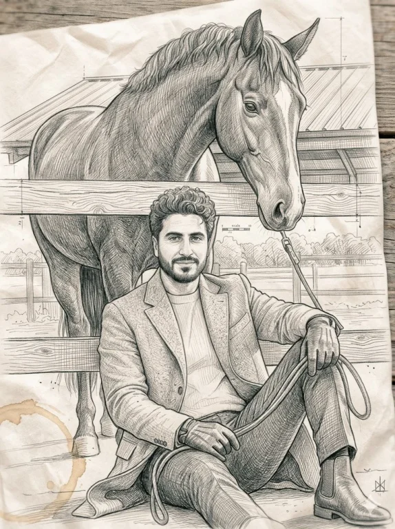 A Handsome Study in Pencil and Ink