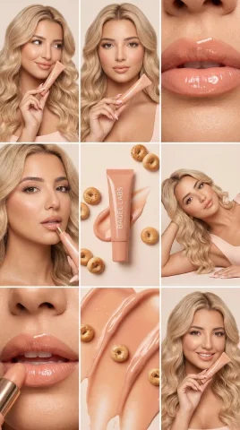 Luxury Lip Gloss in Soft Peach: The Ultimate Beauty Campaign — Nano Banana 2 AI Prompt: { "generation_request": { "meta_data": { "tool": "NanoBa...