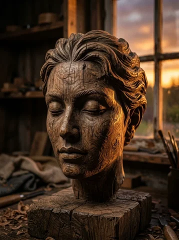 Grain Sculpture: Nature-Carved Hyperreal Art — Nano Banana 2 AI Prompt: A finely sculpted artwork of [subject], crafted with intricate natural textures...