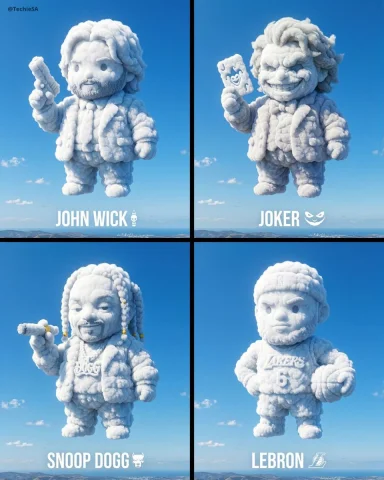 Chibi Cloud Cuties in a Pastel Sky — Nano Banana 2 AI Prompt: A massive, photorealistic cumulus cloud sculpted into the shape of a chubby, chi...