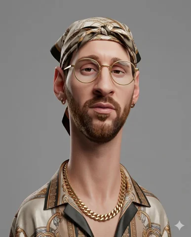 Exaggerated 3D Caricature Portrait — Nano Banana 2 AI Prompt: Create an exaggerated stylized 3D caricature character portrait with strong inte...