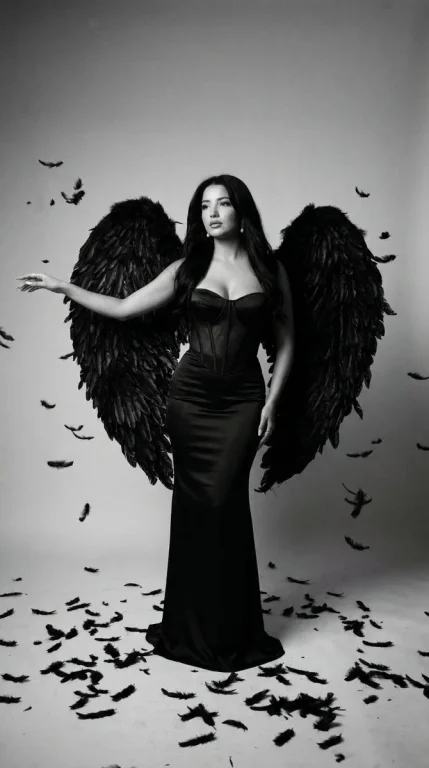 A Dark Angel in Black: The Elegance of Shadows