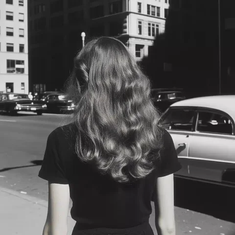 Vivian Maiers Morning Portrait — Midjourney v6 AI Prompt: Photographs were taken with a large format film camera by Vivian maier. It was i...