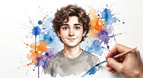 Whimsical Watercolor Duo in Motion — Nano Banana 2 AI Prompt: ​A high-quality digital illustration in a watercolor and ink sketch style on a t...