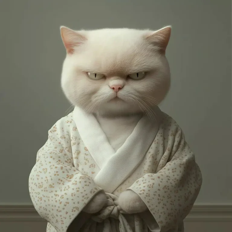 Angry Cat in Kimono