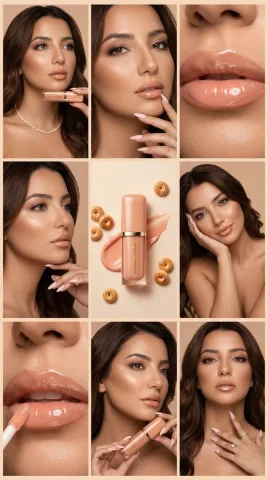 Sophisticated Luxury Lip Campaign — Nano Banana 2 AI Prompt: { "input": { "notes": "Transform the uploaded 3x3 beauty collage int...